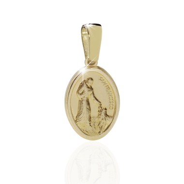 Medaglia San Francesco e il Lupo in oro