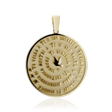 Gold pendant with the blessing of St. Francis