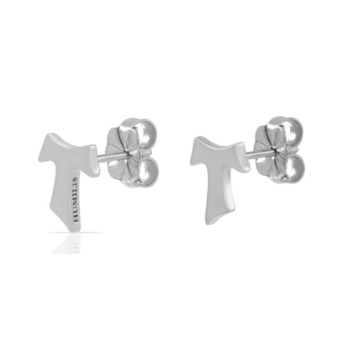 Sterling silver Tau cross earrings