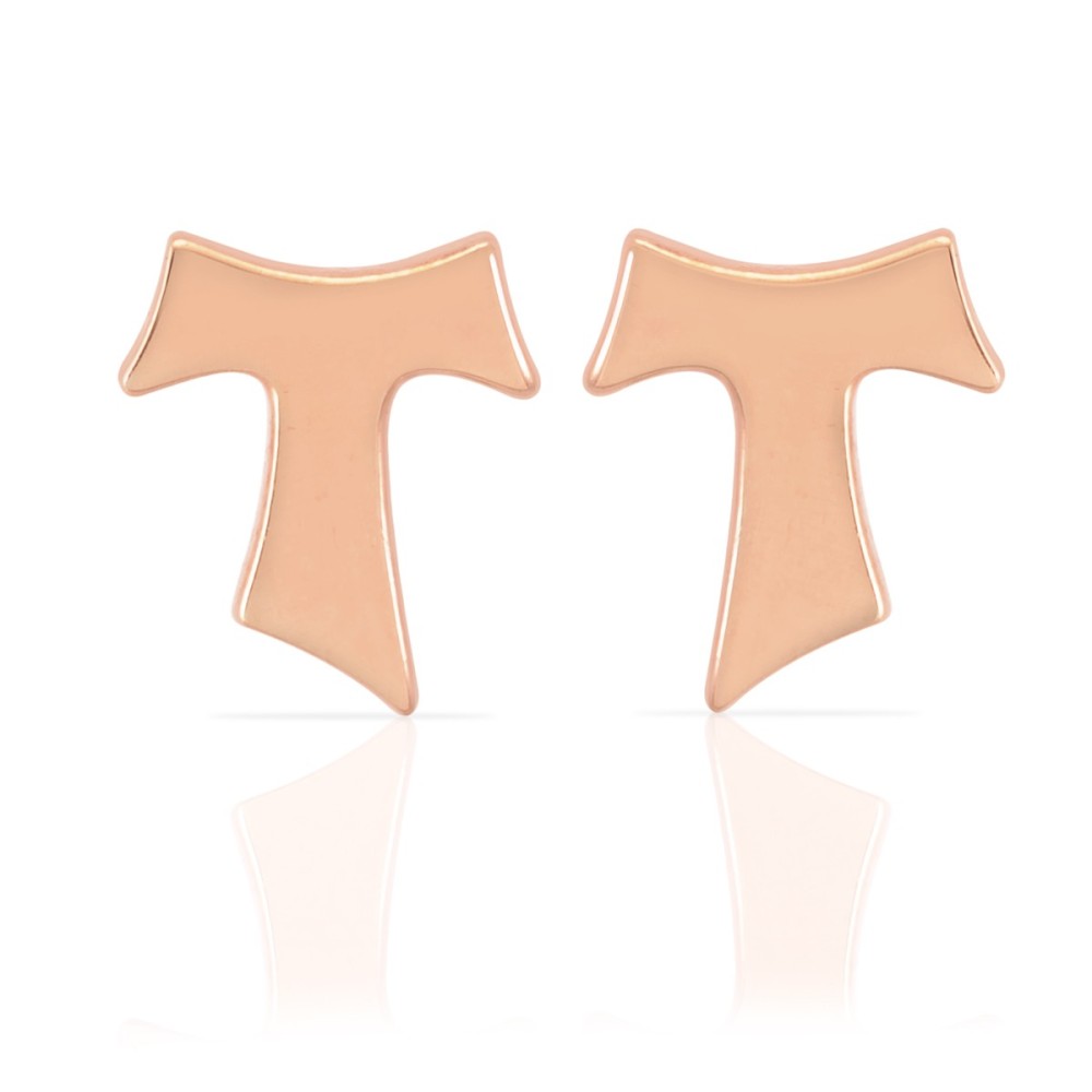 Gold Tau cross earrings