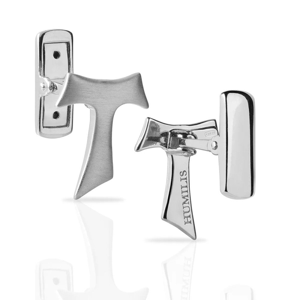 Sterling silver Franciscan Tau cross cufflinks