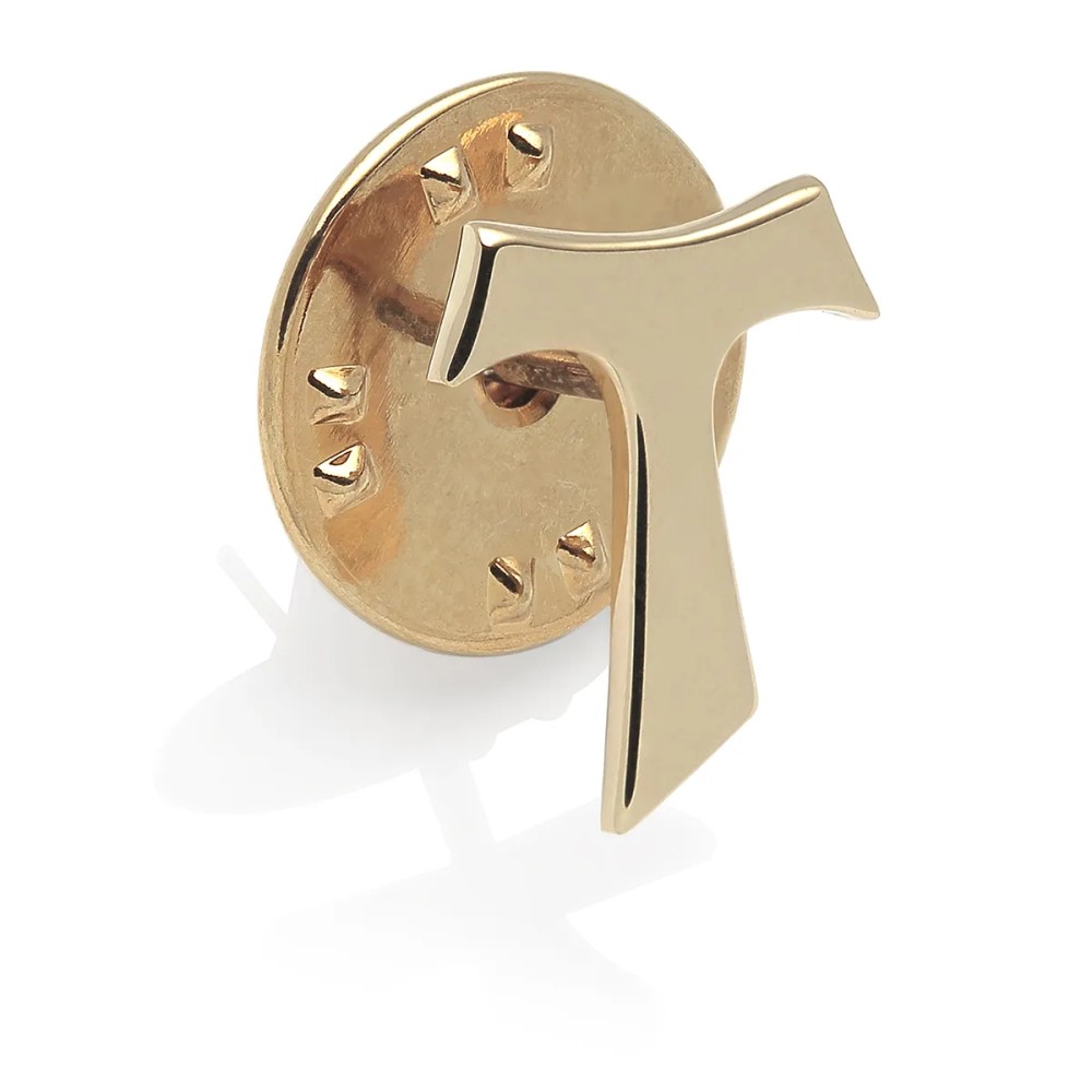 Gold franciscan Tau pin