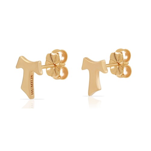 Gold Tau cross earrings