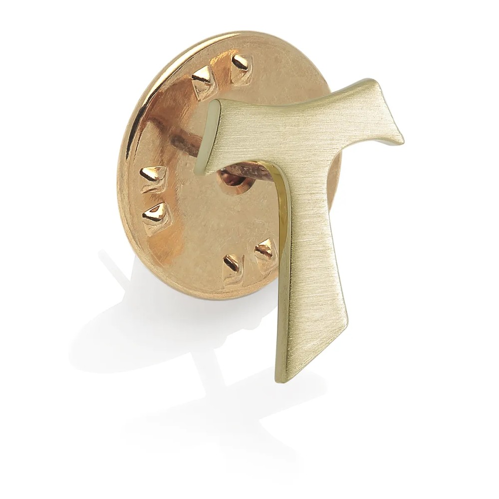 Gold franciscan Tau pin