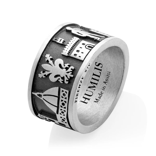 Sterling silver Iter Florence ring with monuments