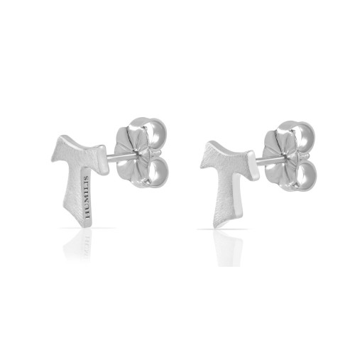 Gold Tau cross earrings