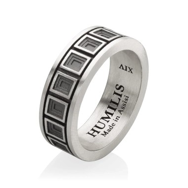 Anello Iter Roma cassettoni cupola Pantheon in argento
