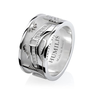 Sterling silver Iter Venice band ring with monuments