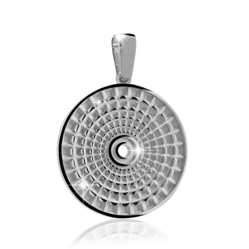 Sterling silver Rome small Pantheon round pendant