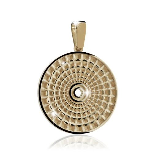 Gold Rome small Pantheon round pendant