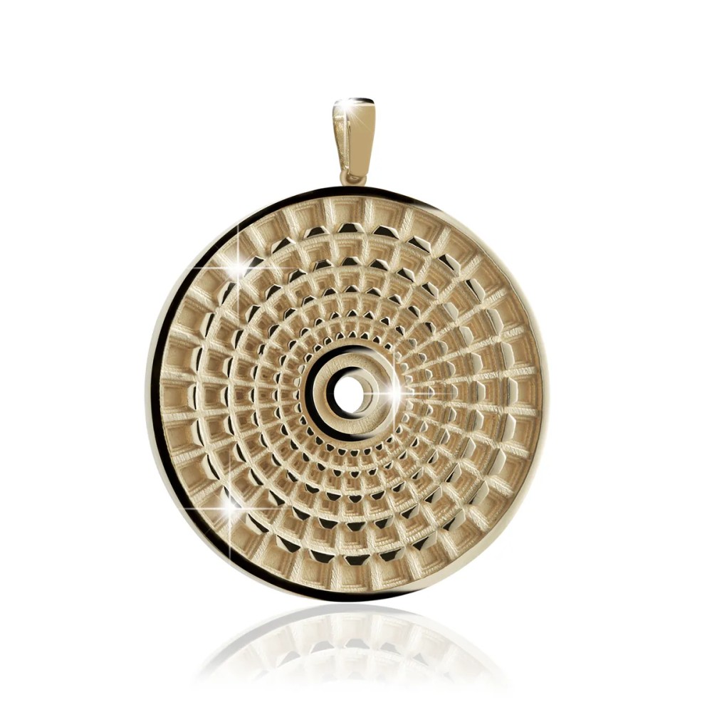 Sterling silver Rome Pantheon round pendant