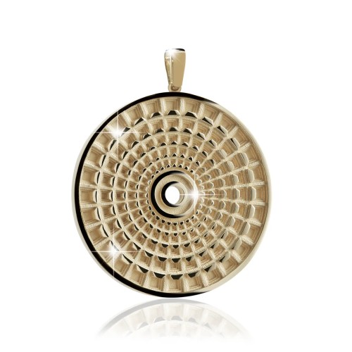 Sterling silver Rome Pantheon round pendant