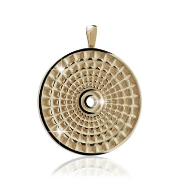 Gold Rome Pantheon round pendant