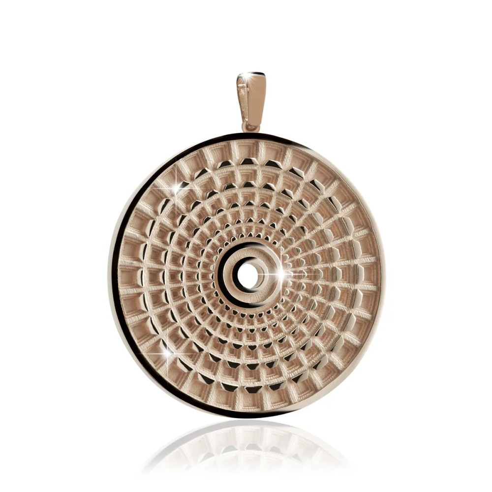 Gold Rome Pantheon round pendant