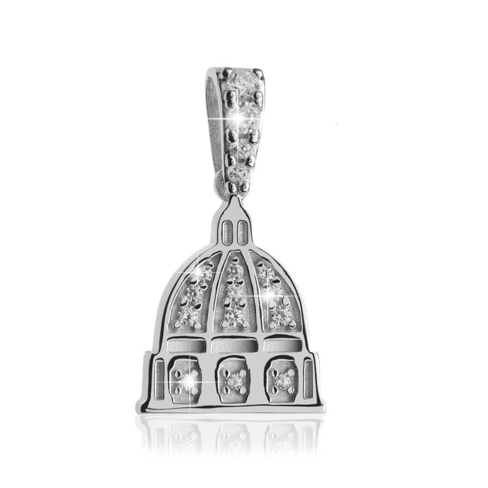 Sterling silver St. Peter's basilica pendant with zirconia