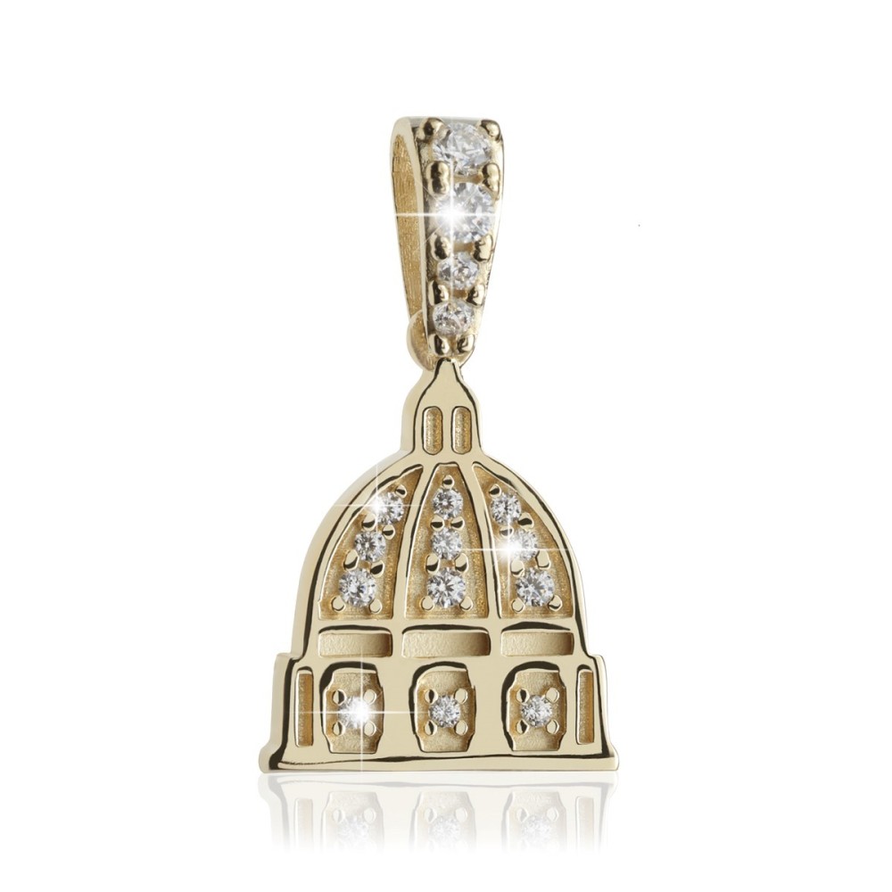 Sterling silver St. Peter's basilica pendant with zirconia