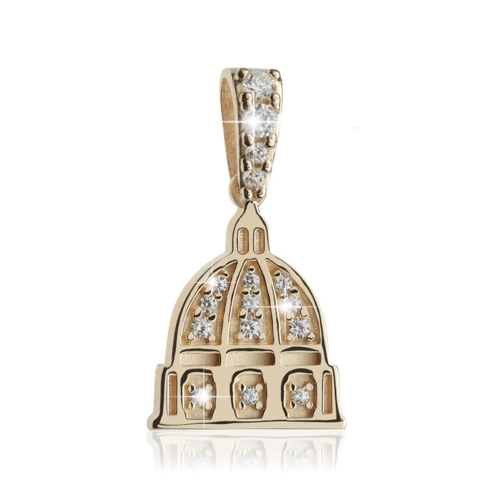 Sterling silver St. Peter's basilica pendant with zirconia