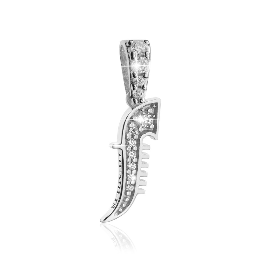 Sterling silver Iter Venice pendant gondola bow ornament with zirconia