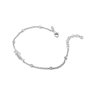 Sterling silver Iter Venice bracelet with gondola bow ornament with zirconia