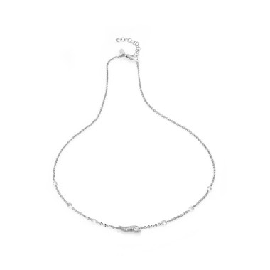 Sterling silver Iter Venice necklace with gondola bow ornament and zirconia