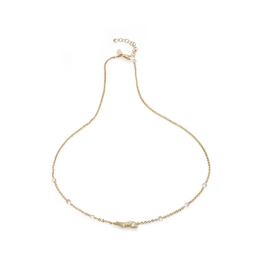 Gold Iter Venice necklace, with the gondola's comb and zirconia