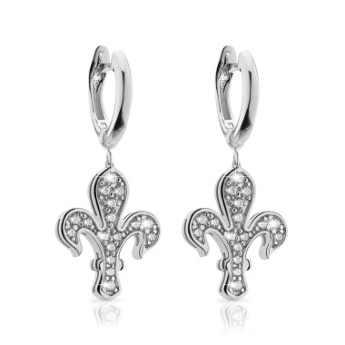 Sterling silver Iter Florence collection earrings with lily flower and zirconia