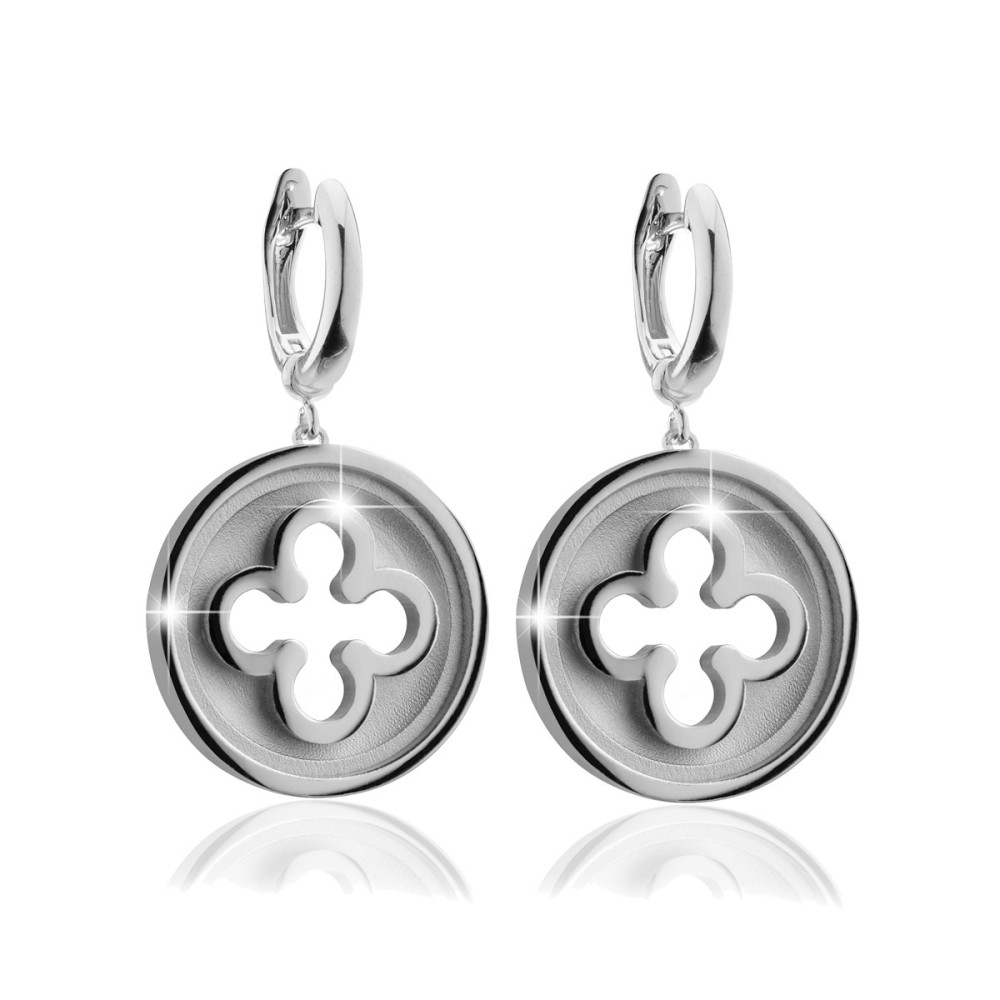 Sterling silver Iter Venice earrings with Palazzo Ducale's quadrilob flower