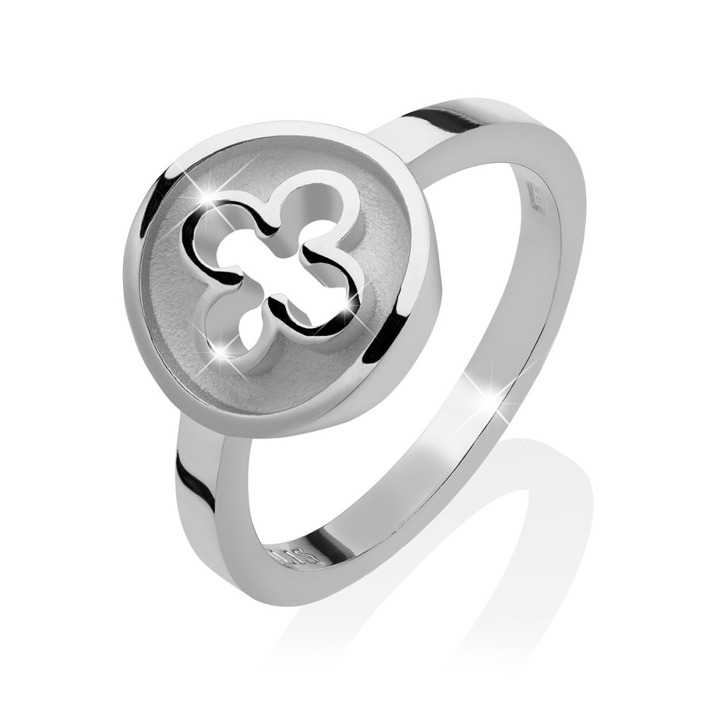 Sterling silver Iter Venice ring with Palazzo Ducale's quadrilob flower