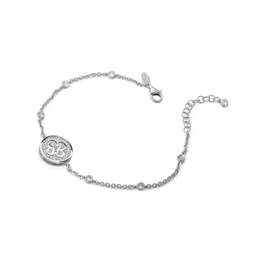 Sterling silver Iter Venice bracelet with Palazzo Ducale's quadrilob flower with zirconia