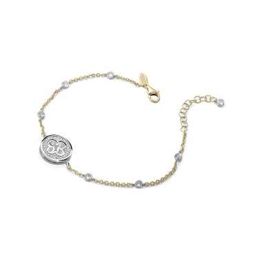 Gold Iter Venice bracelet with Palazzo Ducale's quadrilob flower with zirconia