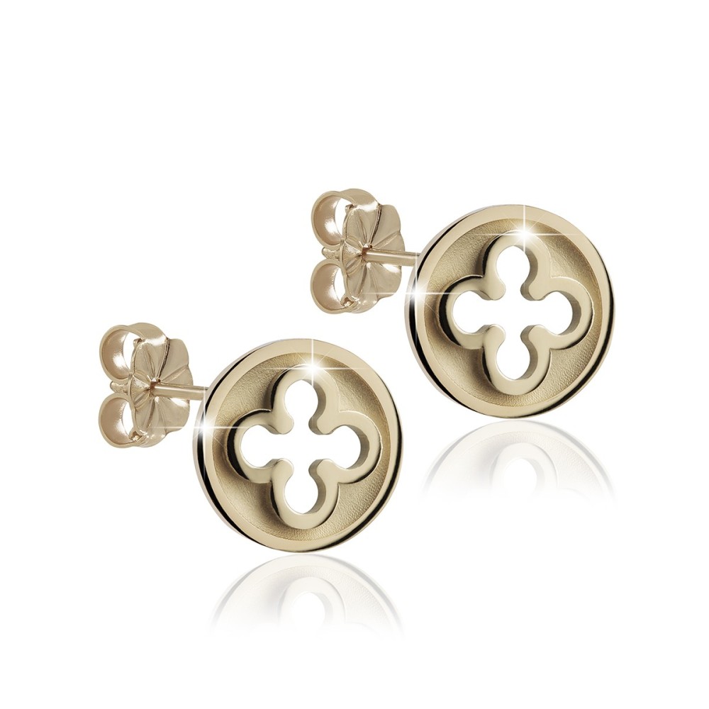Sterling silver Iter Venice small earrings with Palazzo Ducale's quadrilob flower