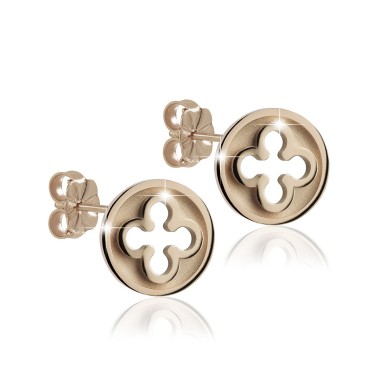 Gold Iter Venice small earrings with Palazzo Ducale's quadrilob flower