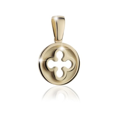 Gold Iter Venice small pendant with Palazzo Ducale's quadrilob flower