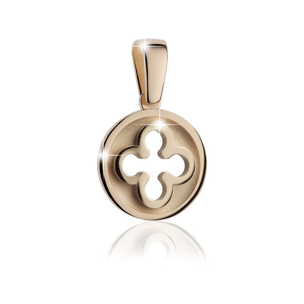 Gold Iter Venice small pendant with Palazzo Ducale's quadrilob flower