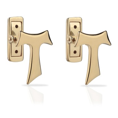 Gold Franciscan Tau cross cufflinks