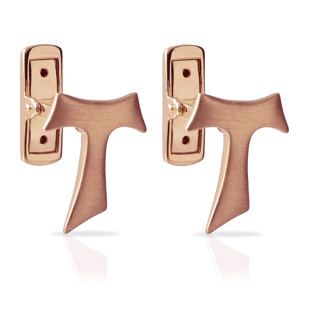 Gold Franciscan Tau cross cufflinks