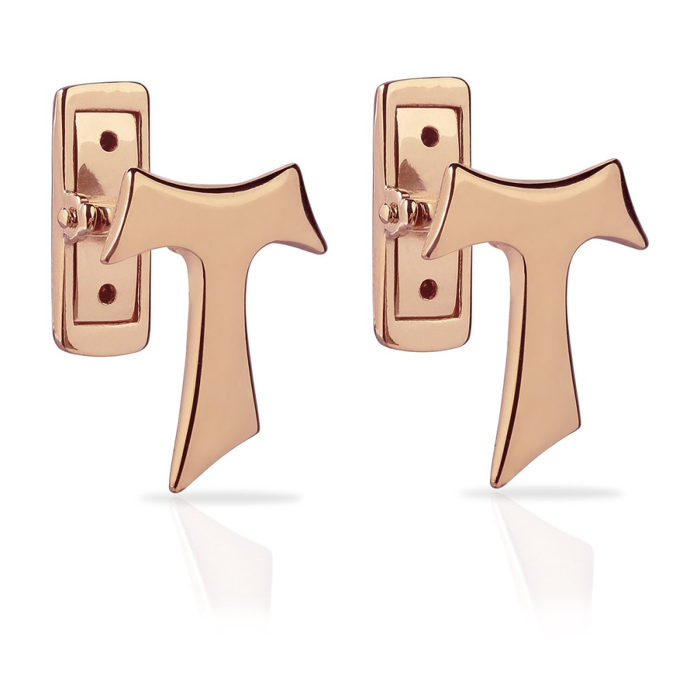 Gold Franciscan Tau cross cufflinks