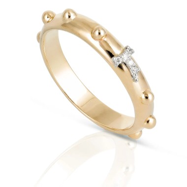 Yellow Gold Simple Rosary Ring | MONDO CATTOLICO