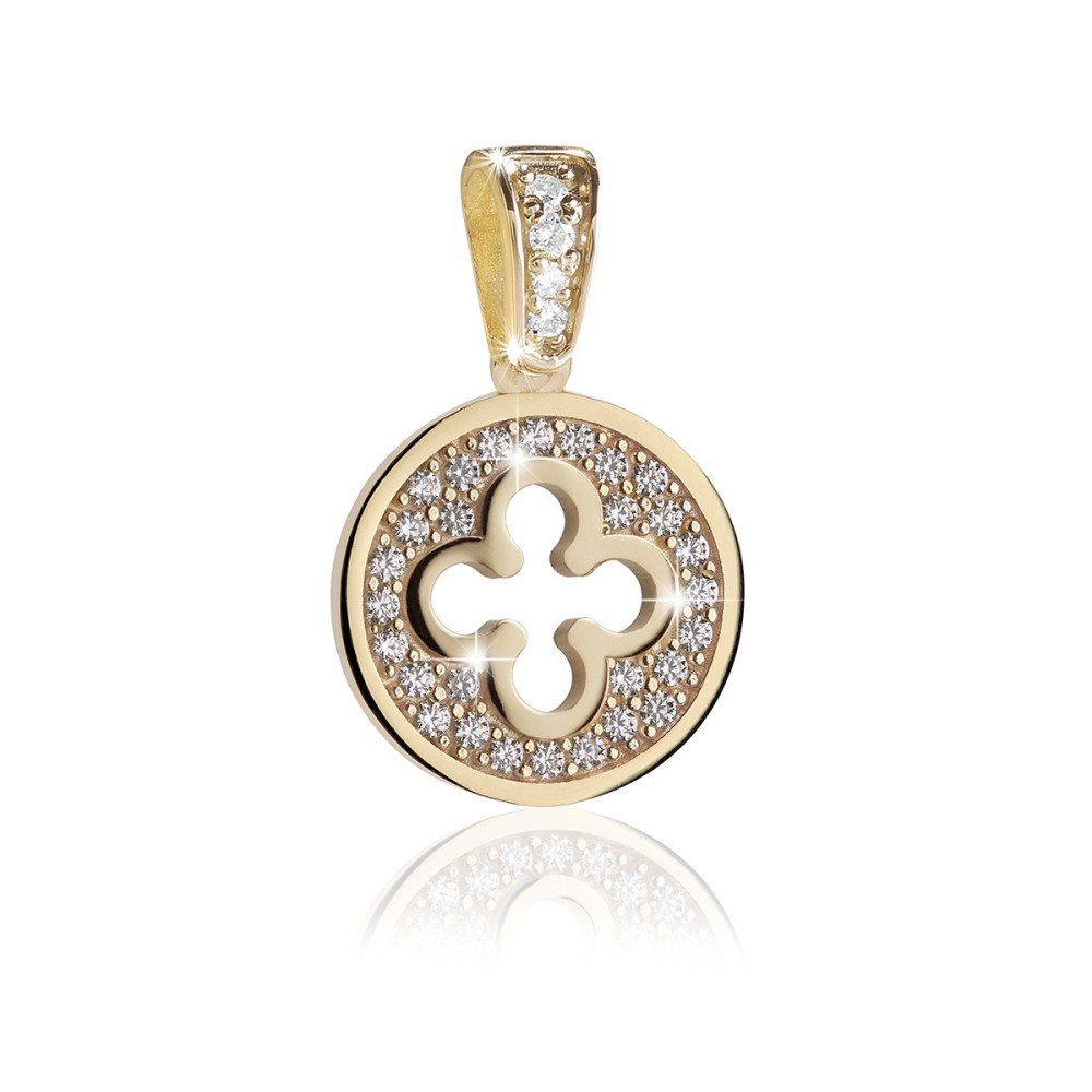 Pendente piccolo Iter Venezia fiore quadrilobo o croce quadrilobata Palazzo Ducale in argento con zirconi Pendente piccolo Iter Venezia fiore quadrilobo o croce quadrilobata Palazzo Ducale in argento con zirconi
