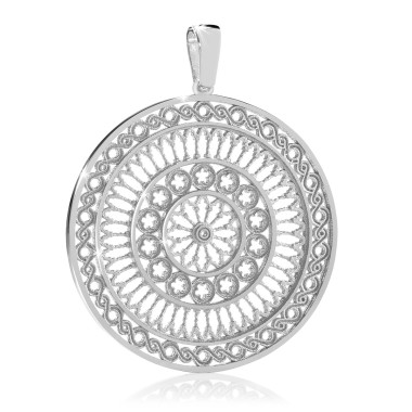 Sterling silver Basilica of St. Francis rosewindow pendant