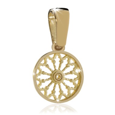 Gold Basilica of St. Francis rosewindow small pendant