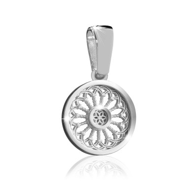 Sterling silver St. Clare's Basilica rosewindow small pendant