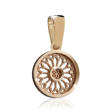 Gold St. Clare's Basilica rosewindow small pendant