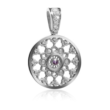 Sterling silver rosewindow Cathedral of Florence small pendant with zirconia