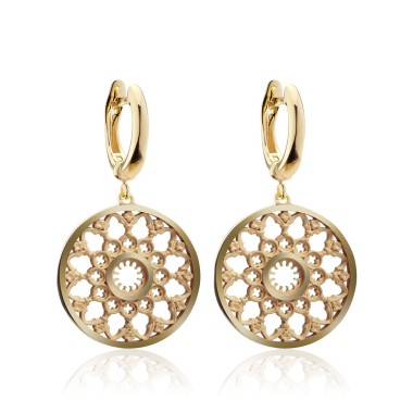 Gold Florence Dome rosewindow collection medium earrings