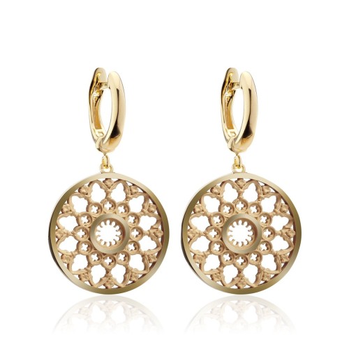 Gold Florence Dome rosewindow collection medium earrings