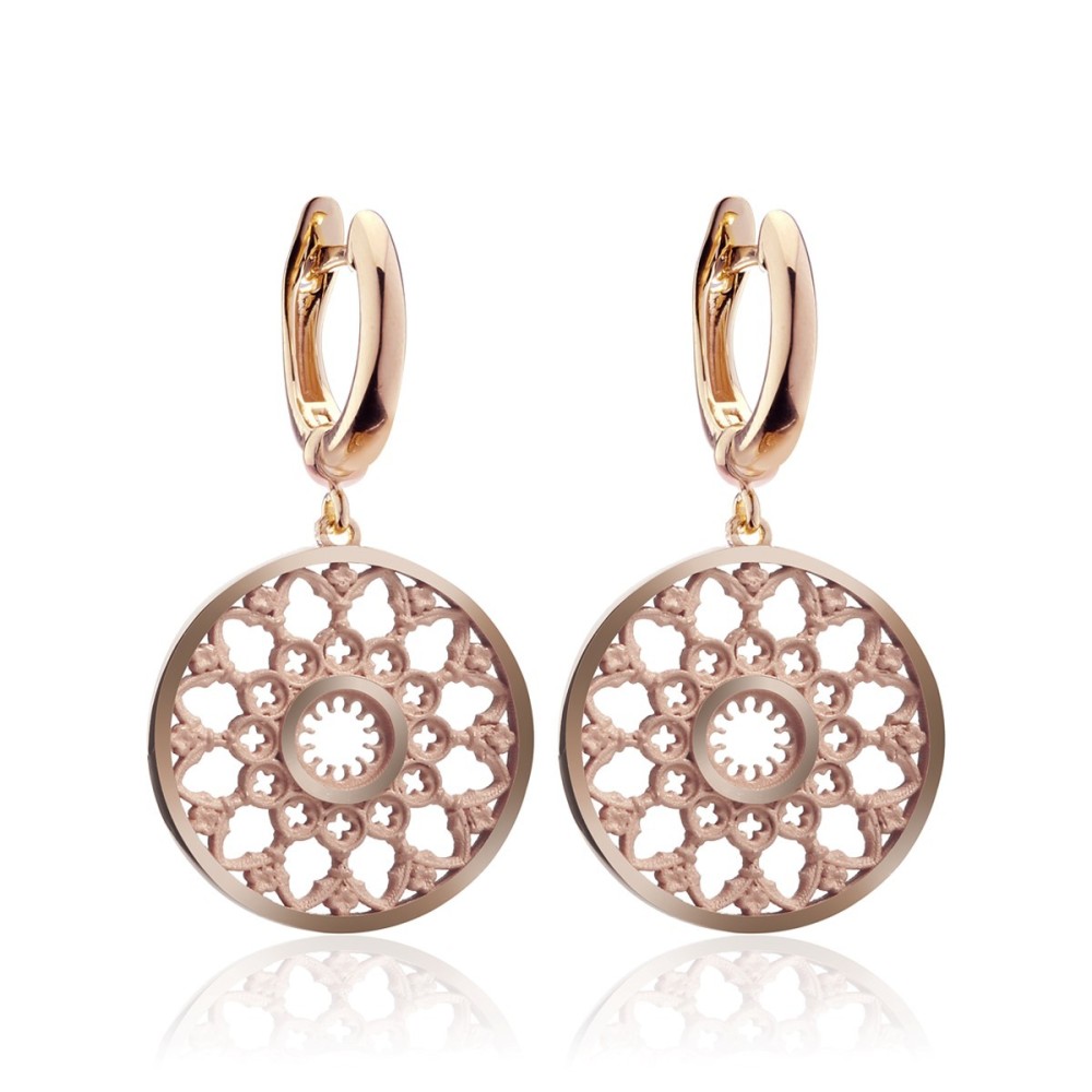 Gold Florence Dome rosewindow collection medium earrings