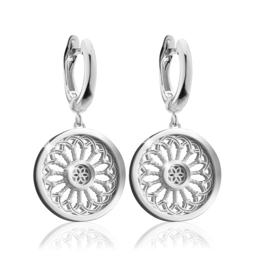 Sterling silver St. Clare rosewindow small earrings