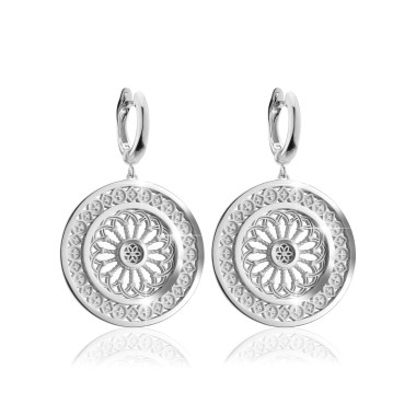 Sterling silver St. Clare rosewindow medium earrings