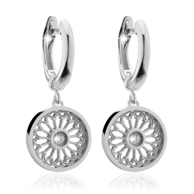 Sterling silver St. Clare rosewindow Canticum collection small earrings with zirconia